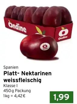 CAP Markt Ondine Platt- Nektarinen weissfleischig Angebot