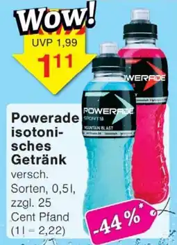 Wiglo Wunderland Powerade isotonisches Getränk Angebot