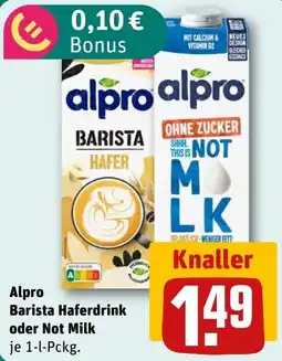 REWE Alpro Barista Haferdrink oder Not Milk Angebot