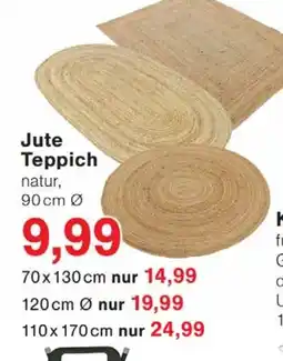 Wiglo Wunderland Jute Teppich natur Angebot