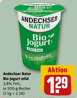 REWE Andechser Natur Bio Jogurt mild Angebot