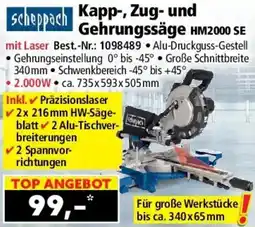 Norma scheppach Kapp, Zug und Gehrungssäge HM2000 SE Angebot