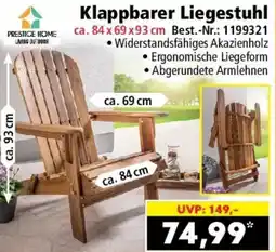 Norma Klappbarer Liegestuhl Angebot