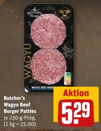REWE Butcher's Wagyu Beef Burger Patties Angebot