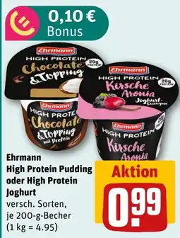 REWE Ehrmann High Protein Pudding oder High Protein Joghurt Angebot