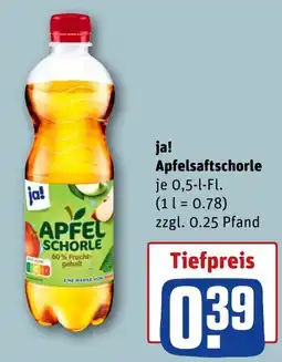 REWE ja! Apfelsaftschorle Angebot