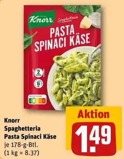 REWE Knorr Spaghetteria Pasta Spinaci Käse Angebot