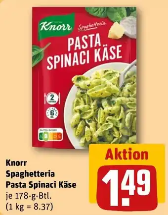 REWE Knorr Spaghetteria Pasta Spinaci Käse Angebot