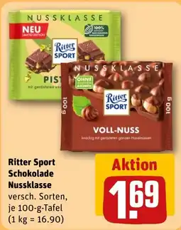REWE Ritter Sport Schokolade Nussklasse Angebot