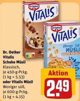 REWE Dr. Oetker Vitalis Schoko Müsli Angebot