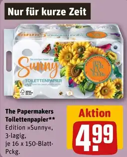 REWE The Papermakers Toilettenpapier** Edition »Sunny« Angebot