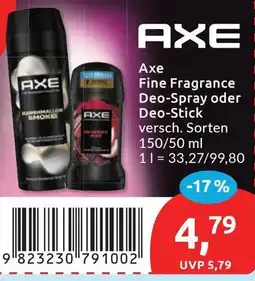 Budni Axe Fine Fragrance Deo-Spray oder Deo-Stick Angebot