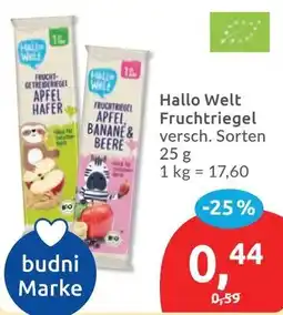 Budni Hallo Welt Fruchtriegel Angebot