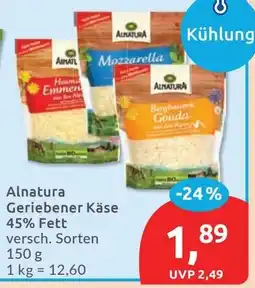Budni Alnatura Geriebener Käse Angebot