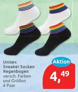 Budni Unisex Sneaker Socken Regenbogen Angebot
