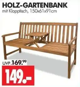 Wreesmann HOLZ-GARTENBANK mit KlappTisch Angebot