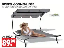 Wreesmann DOPPEL-SONNENLIEGE mit Dach und zwei Kissen, 200x170x150cm Angebot