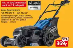 Bauhaus scheppach Akku-Rasenmäher 'BC-MP470-X – Set XL2x2' Angebot