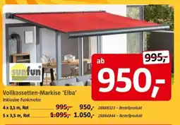 Bauhaus Volllkassetten-Markise 'Elba' sunfun Angebot