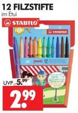 Wreesmann 12 FILZSTIFTE STABILO Angebot