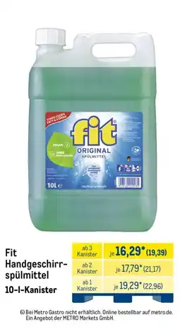 METRO Fit Handgeschirrspülmittel Angebot
