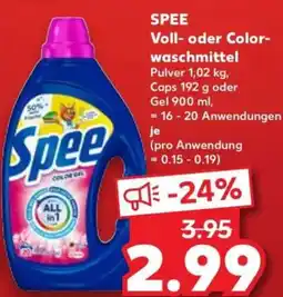 Kaufland Spee Voll- oder Color-waschmittel Angebot