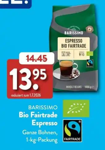 Aldi Süd BARISSIMO Bio Fairtrade Espresso Angebot