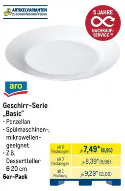METRO Geschirr-Serie "Basic" Angebot