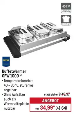 METRO Metro Professional Buffetwärmer GFW 1000 Angebot