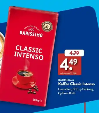 Aldi Süd BARISSIMO Kaffee Classic Intenso Angebot
