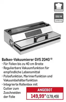 METRO Balken-Vakuumierer GVS 2040 Angebot