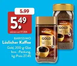 Aldi Süd BARISSIMO Löslicher Kaffee Gold Angebot