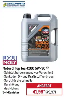 METRO Motoröl Top Tec 4200 5W-30 Angebot