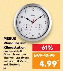 Kaufland MEBUS Wanduhr mit Klimastation Angebot