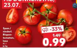Kaufland Span./niederl. Rispen-tomaten, lose Angebot