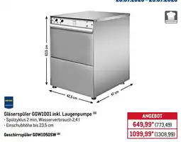 METRO Gläserspüler GGW1001 inkl. Laugenpumpe Angebot