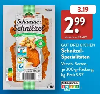 Aldi Süd GUT DREI EICHEN Schnitzel-Spezialitäten Angebot