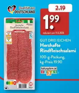 Aldi Süd Herzhafte Rindfleischsalami Angebot