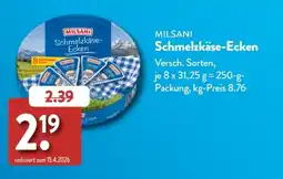 Aldi Süd MILSANI Schmelzkäse-Ecken Angebot