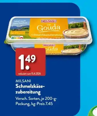 Aldi Süd MILSANI Schmelzkäsezubereitung Angebot