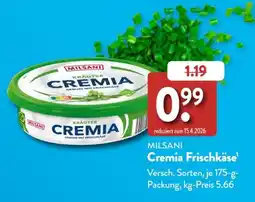 Aldi Süd MILSANI Cremia Frischkäse Angebot
