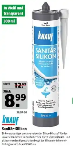 Hagebau Knauf Sanitär-Silikon Angebot