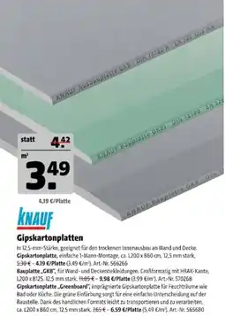 Hagebau KNAUF Gipskartonplatten Angebot