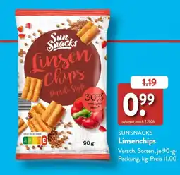 Aldi Süd SunSnacks Linsen Chips Angebot