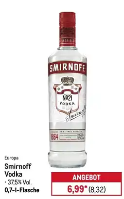 METRO Smirnoff Vodka Angebot