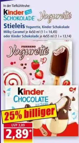 Norma Kinder Schokolade Yogurette Stieleis Angebot