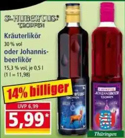 Norma St. Hubertus Kräuterlikör oder Johannisbeerlikör Angebot