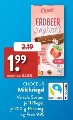 Aldi Süd Choceur Milchriegel Angebot
