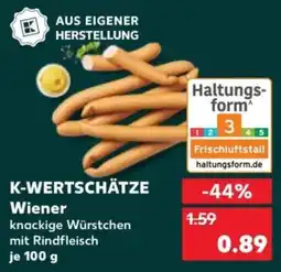 Kaufland K-WERTSCHÄTZE Wiener knackige Würstchen mit Rindfleisch Angebot