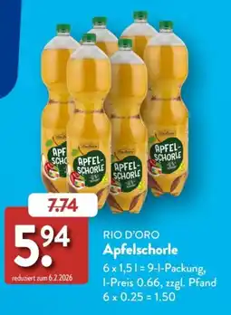 Aldi Süd RIO D'ORO Apfelschorle Angebot